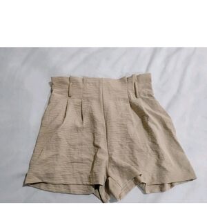 Elegant High-Waist Tan Shorts